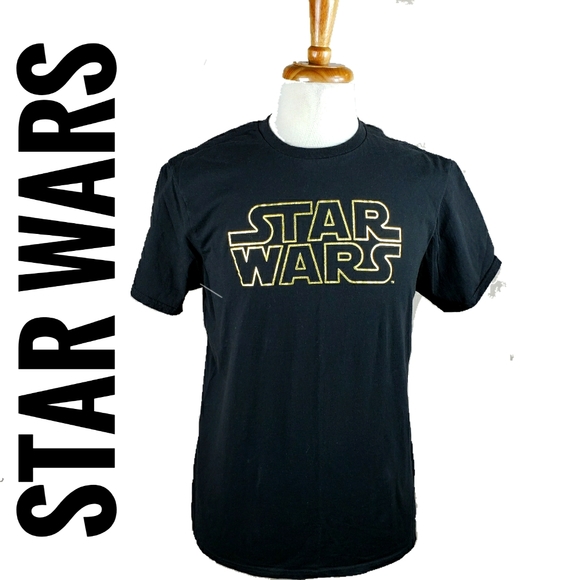 STAR WARS T-SHIRTS BLACK & GOLD SIZE LARGE, X LARG